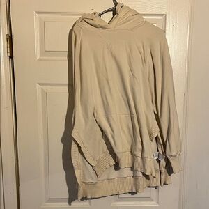 American Eagle Outfitters Cream Hoodie Sweater
